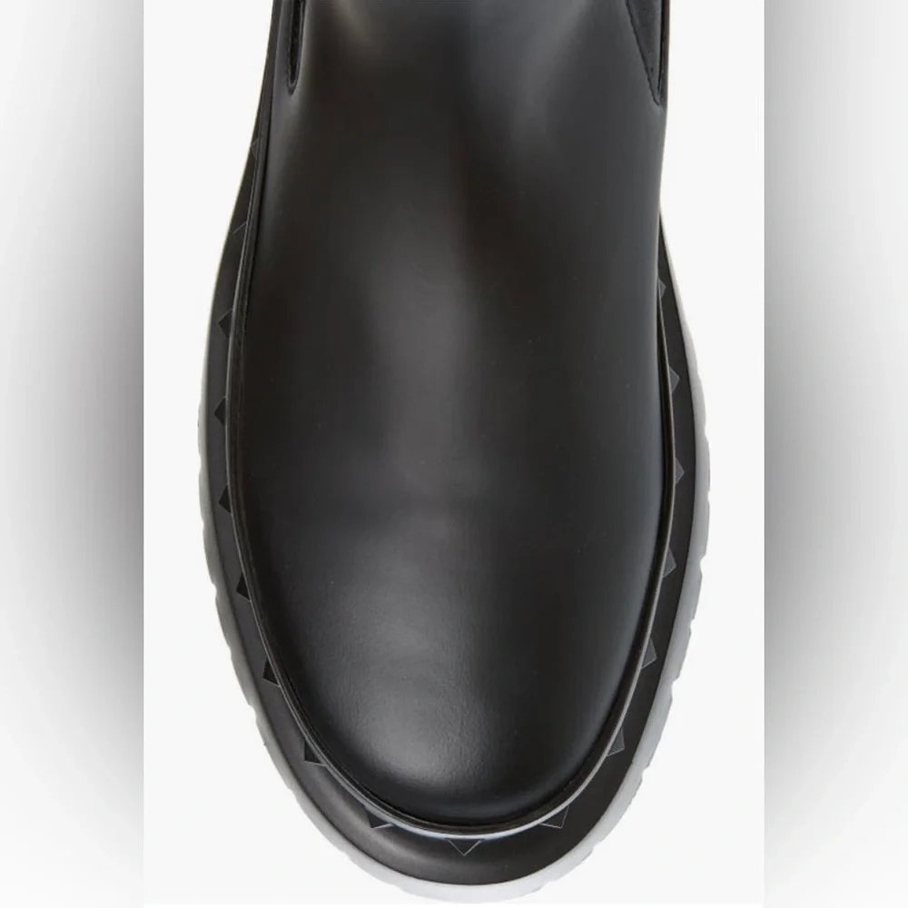 NIB $1270 Valentino M-Way Rockstud Lug Sole Chelsea Boot in size 11 US / 44 EU!